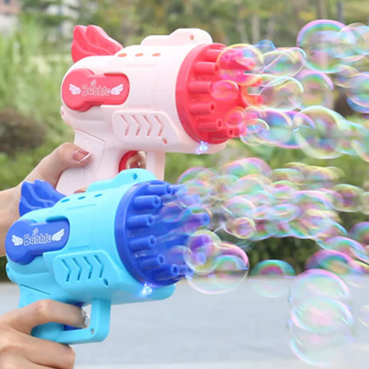 Bubble Gun 29 Holes Electric Automatic Summer Soap Water Bubble Machine 2-In-1 for Children Gift Toys