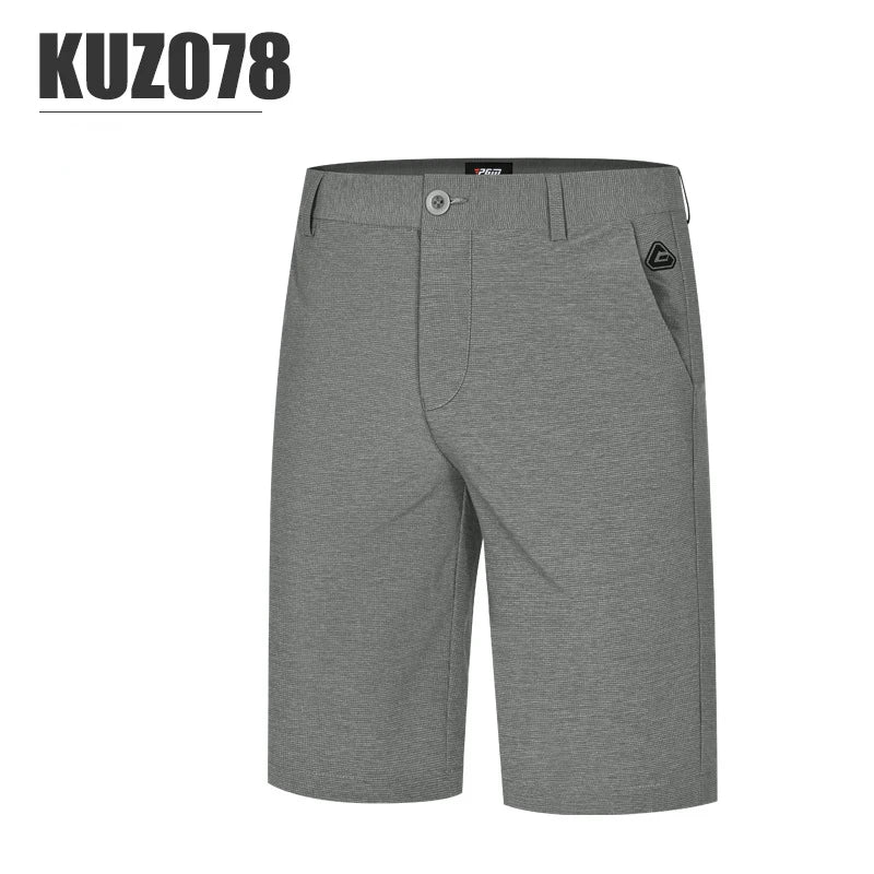 PGM Men Golf Shorts Summer Solid Refreshing Breathable Pants Comfortable Cotton Casual Clothing Sports Wear Gym Suit KUZ078