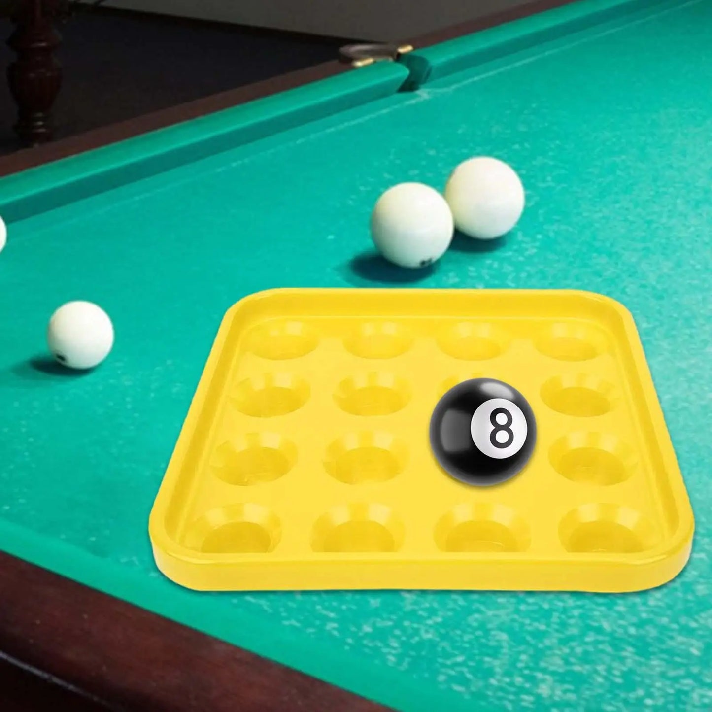 Billiard Ball Holder Tray Pool Accessory, 16 Holes Case, Snooker Pool Halls Game Room Portable Anti Drop Pool Ball Tray