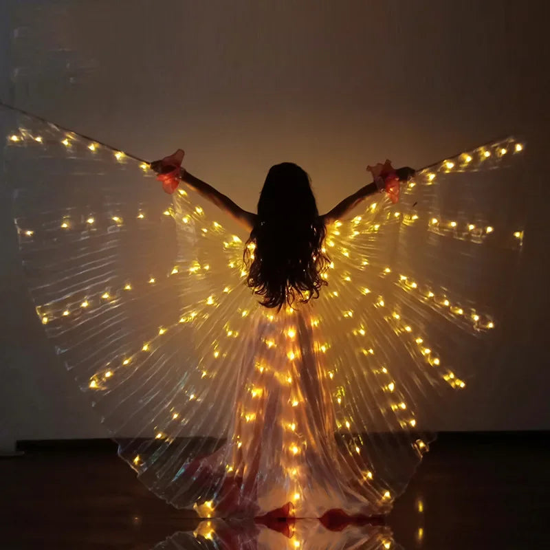 Children LED Light Fairy Angel Wing  Clothing Princess Costume Cloak Crown Tiara Rave Clothes Cosplay Outfit  Halloween
