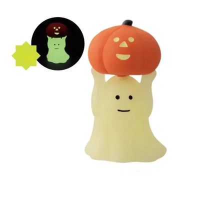 2024 Halloween Pumpkin Miniature Night Light Cat Scene Props Decoration Luminous Resin Small Ornament Trendy Play Creative Gift