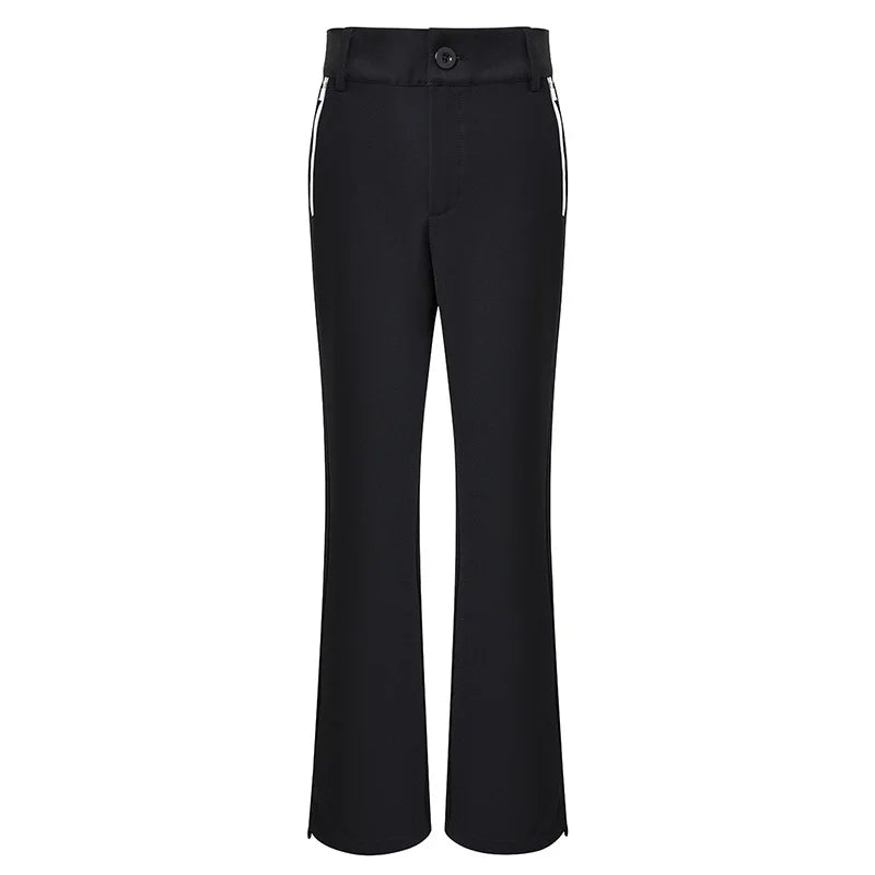 Summer Women's Golf Trousers Thin Flared Pants Ladies High Waist Elastic Casual Golf Pants Zipper Pocket Athletic Sweatpant
