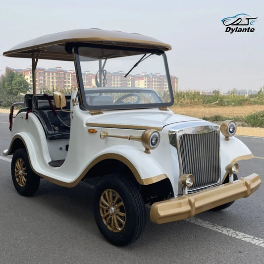 China Made High Quality Golf Cart Double Cab Retro Classic Car Sightseeing Bus Car Classic Car for Wedding Hotel
