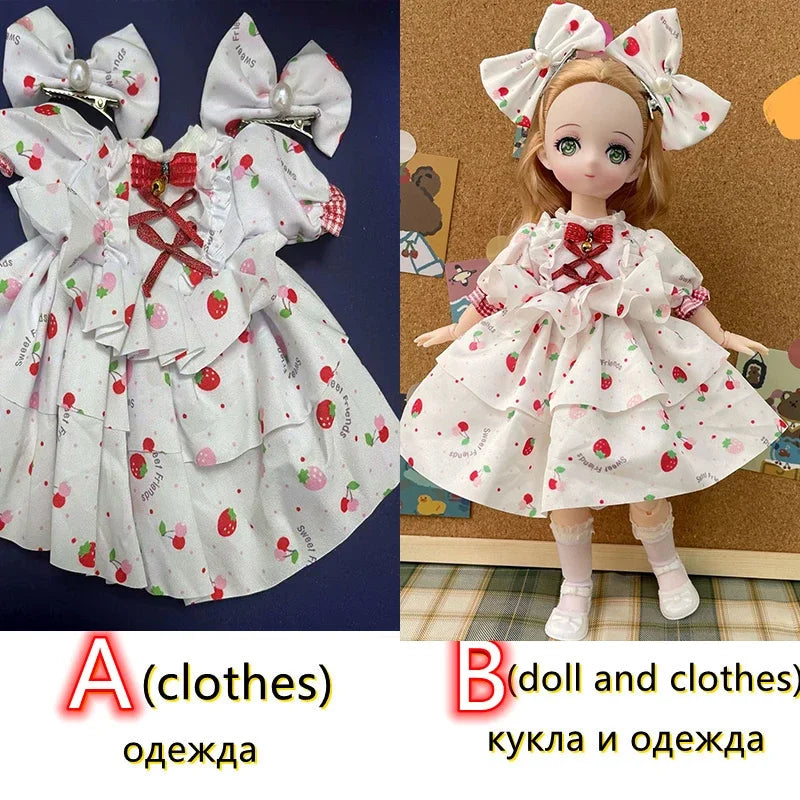 Fashion 30cm BJD Doll Anime Face Two-Dimensional Princess Doll (B) or Dress Up Clothes (A) Accessories Kids Girls Doll Toy Gift