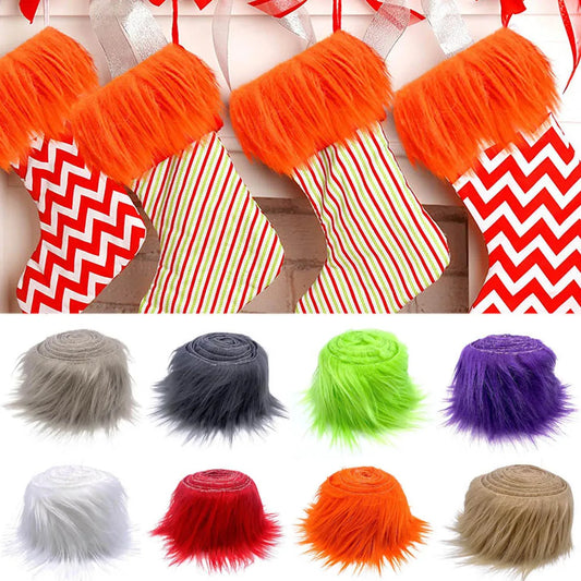 1.5M Faux Fur Ribbon Tapes Handmade Trimming Home Decoration Apparel Sewing Crafts Plush Fur Stripe Trim Fabric Costume Supplies