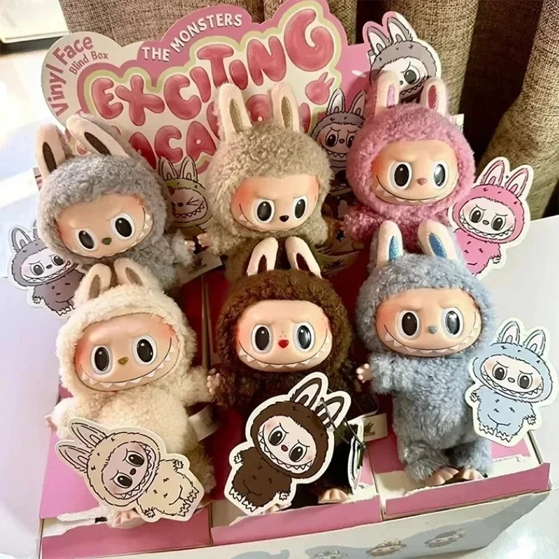 Labubu the Monsters Heartbeat Macaron Enamel Face Blind Box Pvc Tabletop Figurine Ornament Kawaii Doll Kid Birthday Gift
