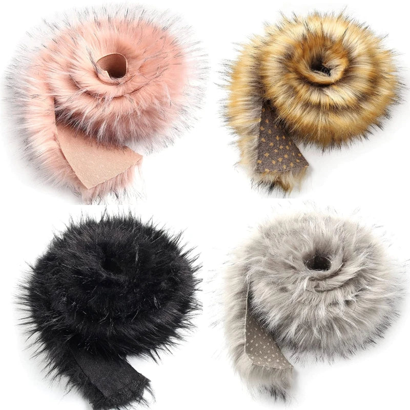 100*7cm Faux Fur Trim Comfortable Fur Ribbon Tape DIY Apparel Sewing Fabric Craft Costume Decoration Furry Material Wholesale