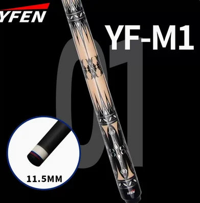 YFEN 58" Carbon Fiber  Technology 1/2 Billiard Pool Cue Stick 12.5mm + Extender