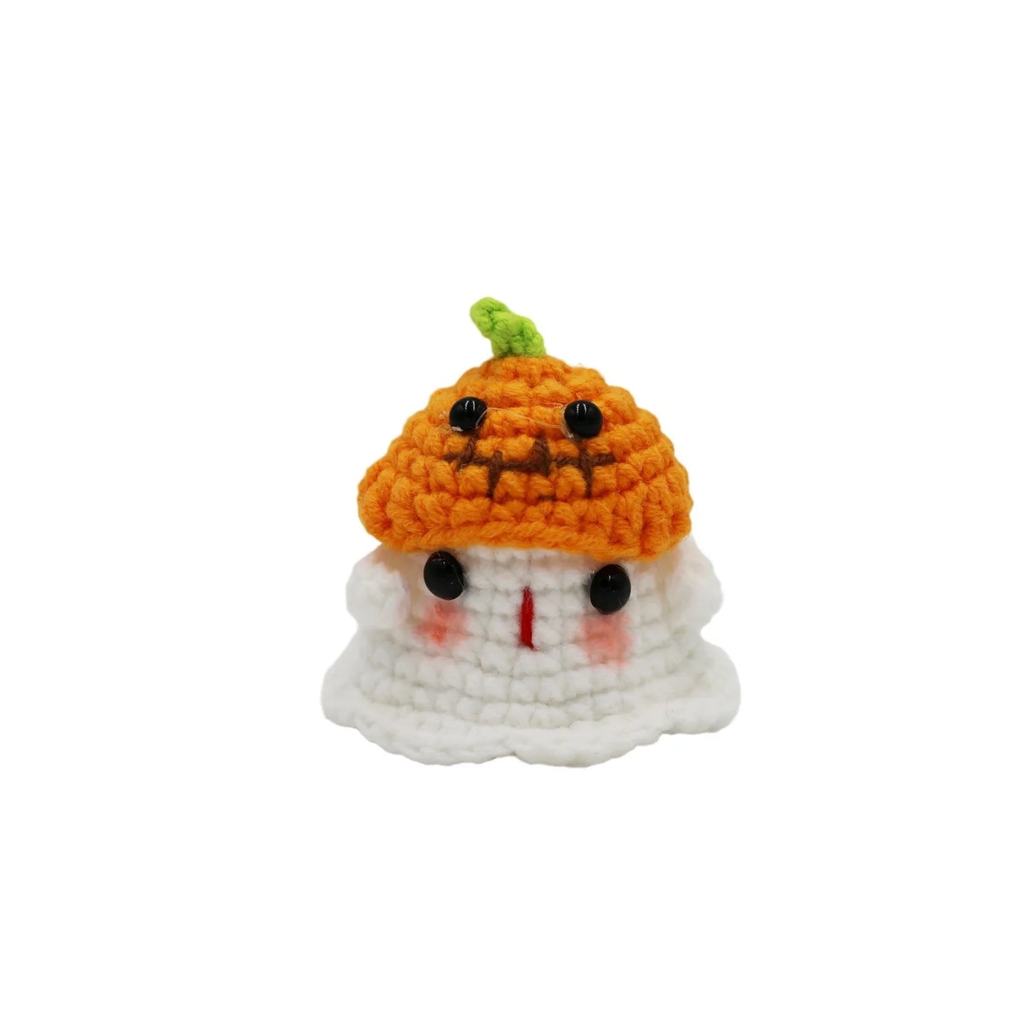 Halloween Home Decoration Handmade Knitted Witch Ghost Doll Ornament  Cute Pumpkin Ghost Keychain for Bag Pendant Christmas Gift