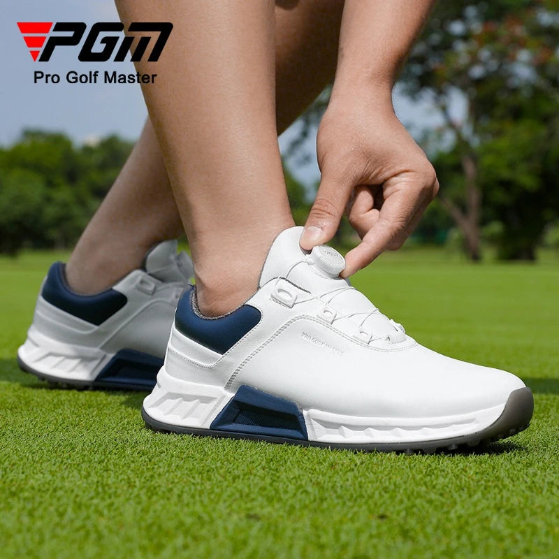 PGM Golf Shoes Men Fully Waterproof Shock-Absorbing Rebound Knob Shoelaces Sports Sneakers XZ432