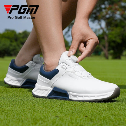PGM Golf Shoes Men Fully Waterproof Shock-Absorbing Rebound Knob Shoelaces Sports Sneakers XZ432