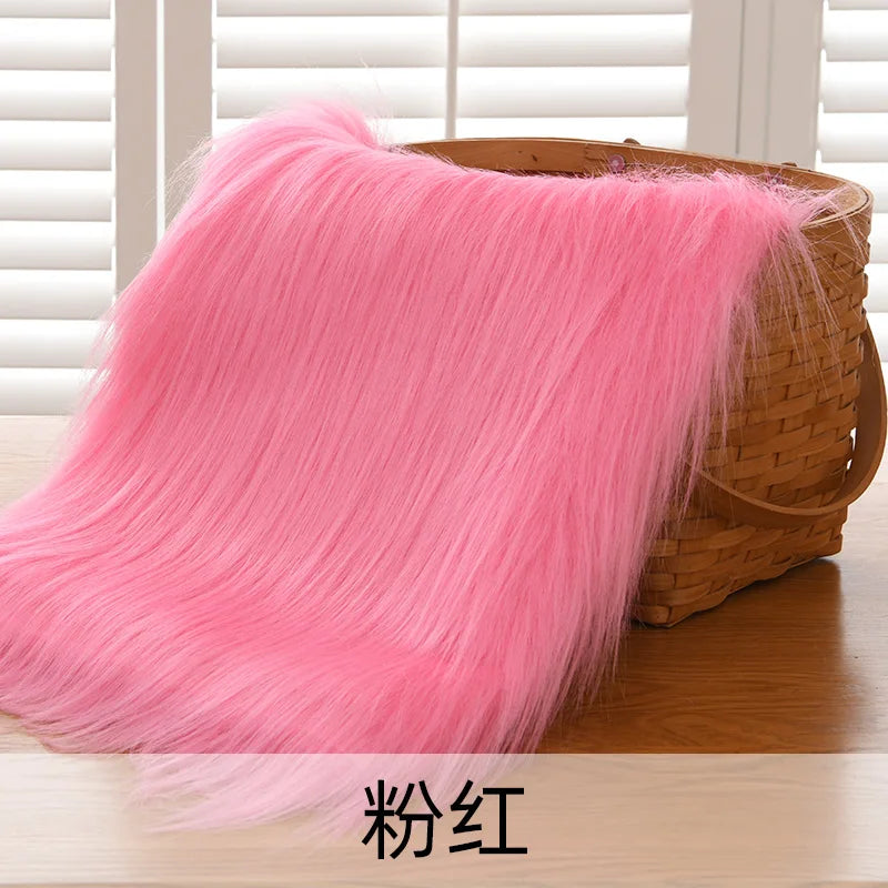 Dolls Long Plush Fabric Per Meter for Upholstery Coats Chair Cover Sewing Plain Fashion Fur Textile Needlework Thick Comfortable