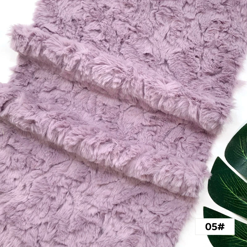 25x45cm Embossed Microfiber Plush Faux Fur Furry Fabric Soft Imitation Rabbit Fur DIY Doll Garment Coat Jacket Sewing Material