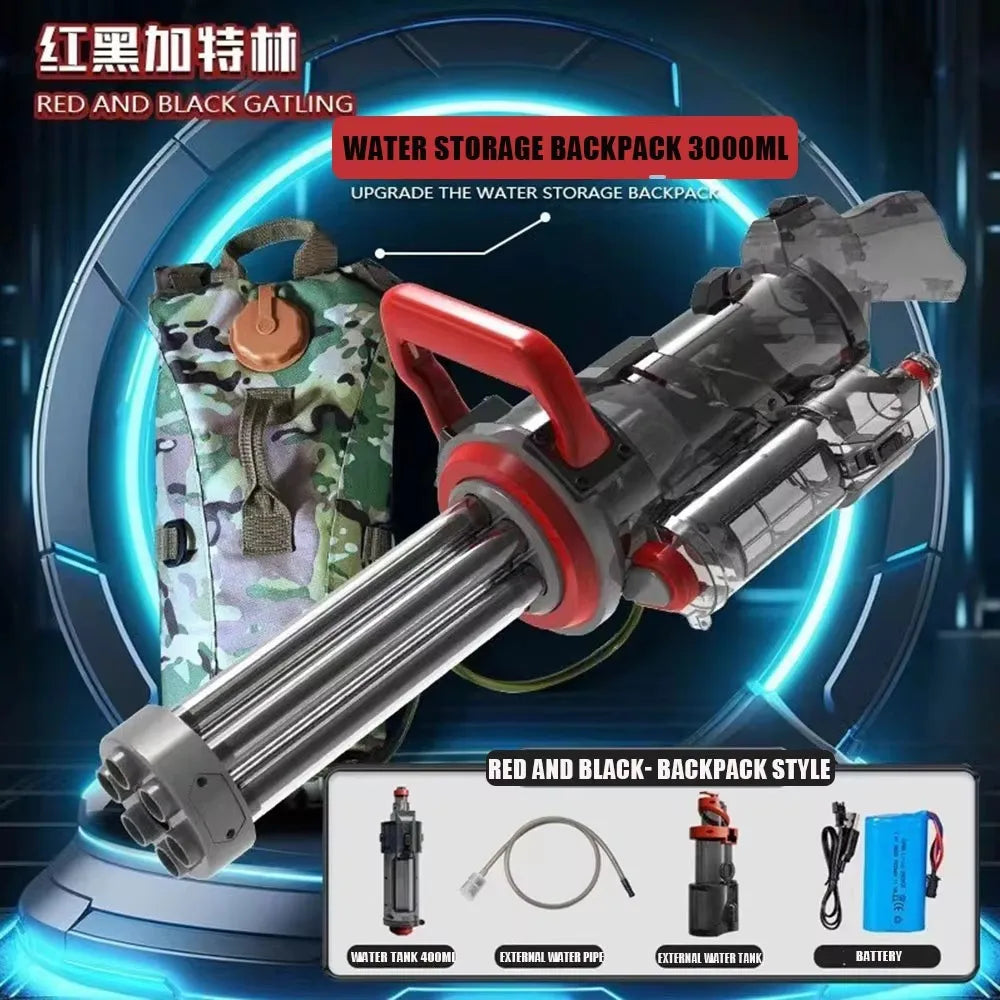 Summer Beach Pool Toys Water Toys Party Toys Gatling Gun Watergun Gatling Electric Powerful Water Gun Sports-Entertainment Gifts