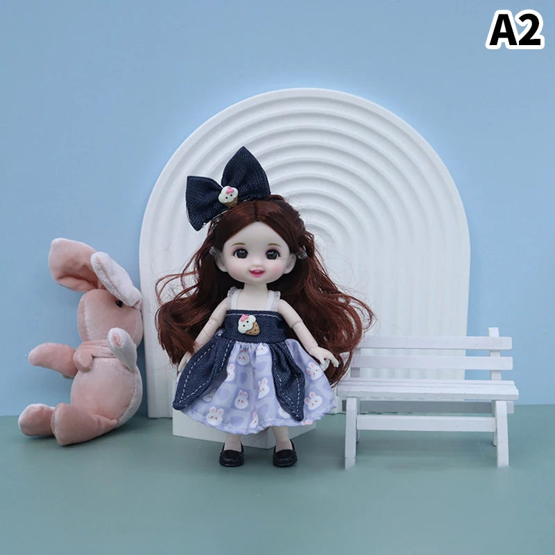 Innovative and Practical for Girls Birthday Gift Cute Fashion Princess DIY Dress Up Toys New 16CM Exquisite Mini Imitation Dolls
