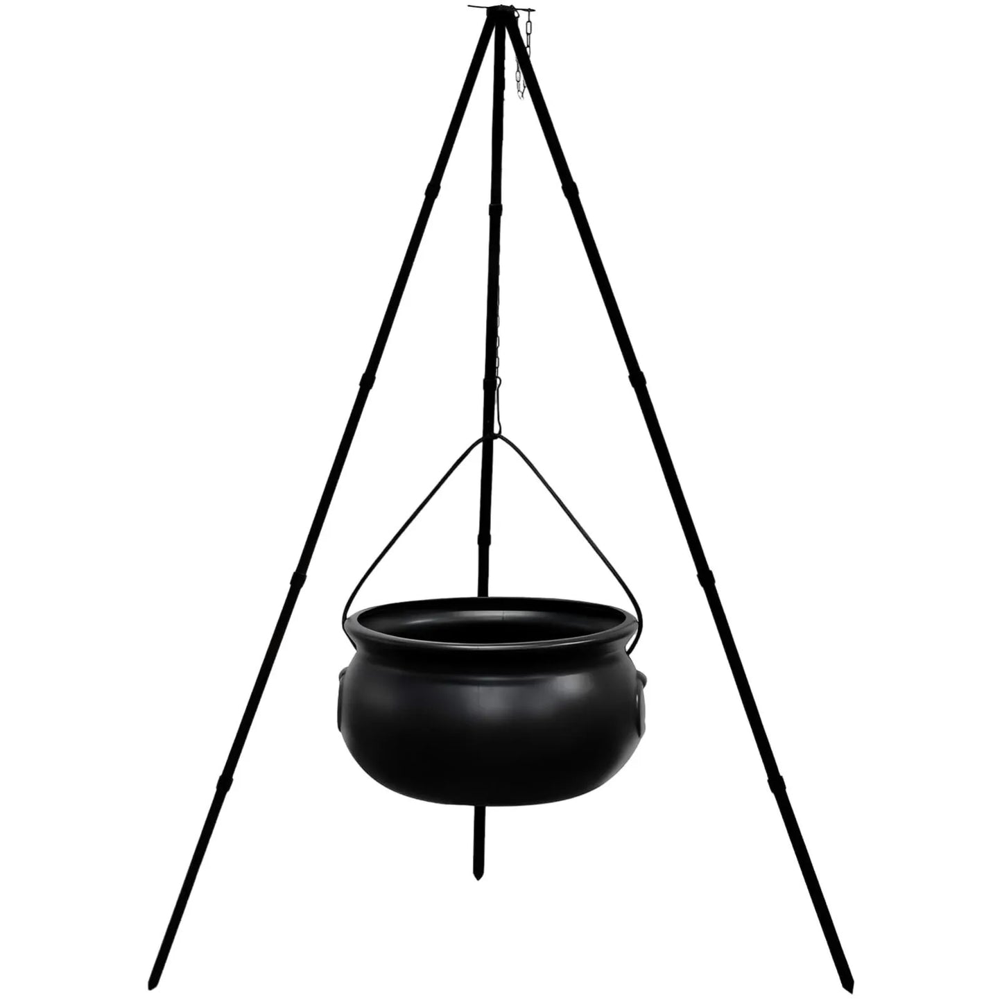 Halloween Decor Outdoor Large Witch Cauldron on Tripod With Lights Candy Bucket Halloween Bonfire Horror Carnival Party Decor