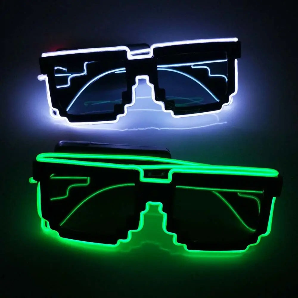 Cosplay Decorations Party Props Glowing Flashing Glowing Sunglasses Mosaic Glasses Led Light Up Glasses LED Luminous Glasses