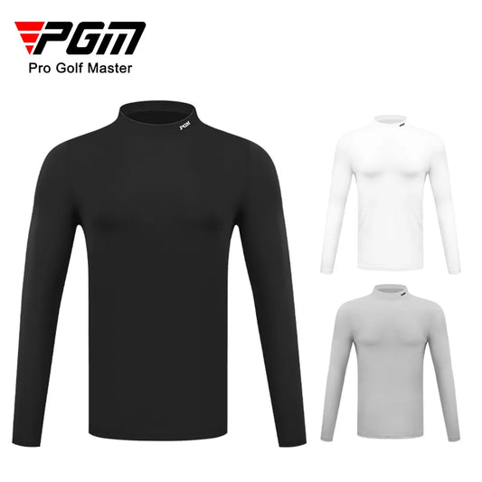 PGM Men's Golf Shirt Autumn Winter Sports Apparel Thermal Sweater Shirt for Men O-Neck Golf Sportswear Leisure T Shirt YF388
