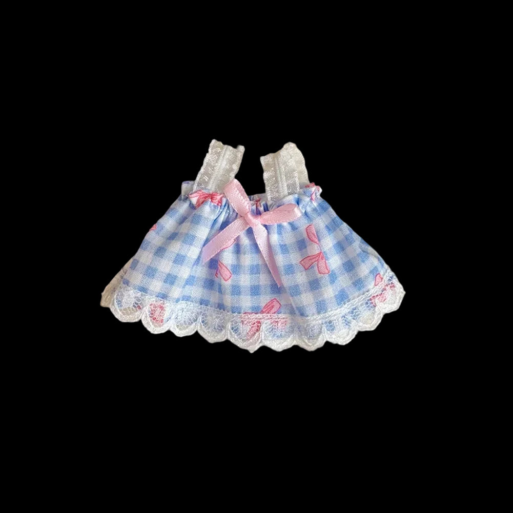 For Labubu 4.0 the Monsters Pin for Love Series Doll Clothes Mini Floral Skirt Dress for Mini Labubu Doll Clothes Accessories
