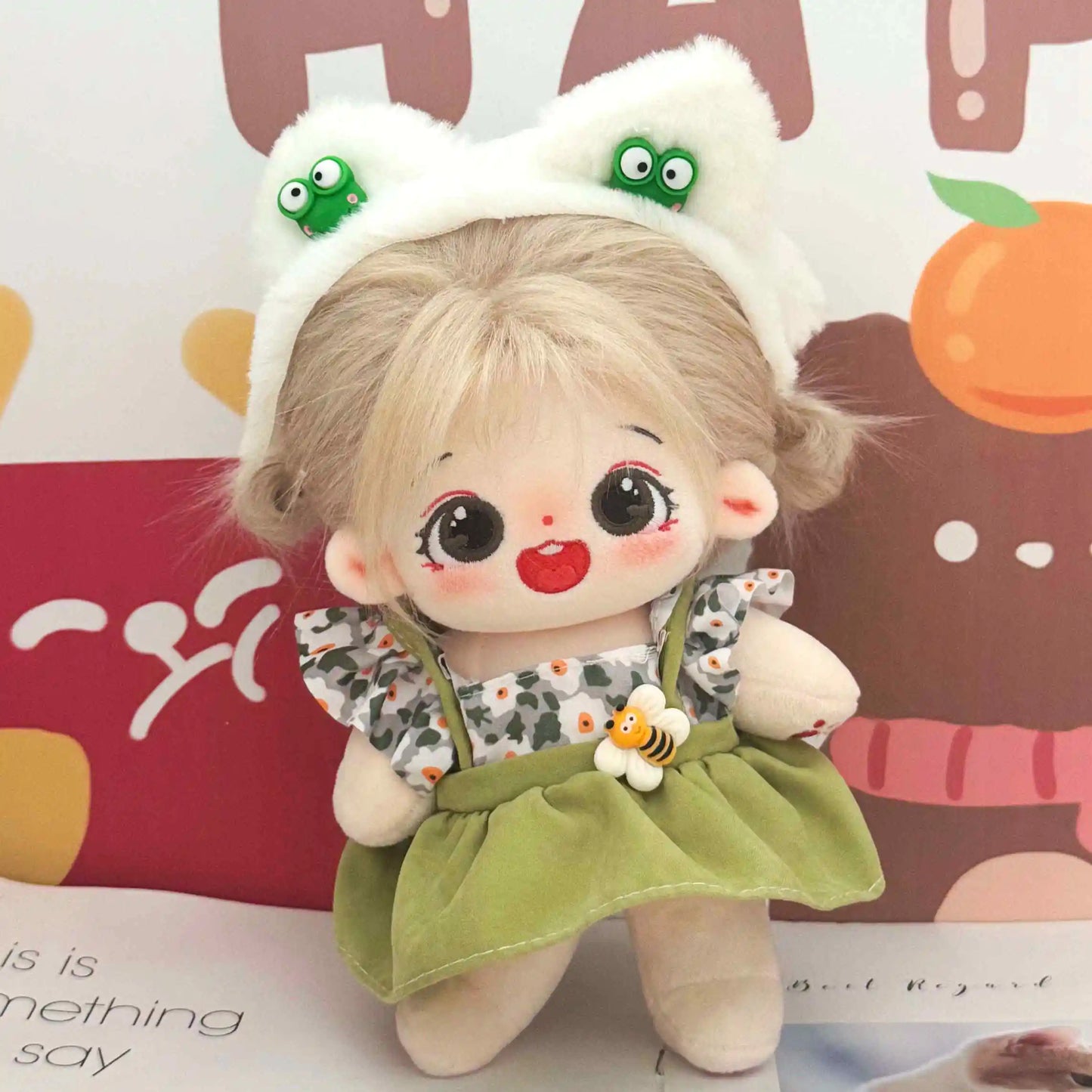 20cm Kawaii Plush Cotton Doll Anime Stuffed Idol Doll Outfit Baby Plushies Toys Star Dolls Action Figure Dress Girls Kids Gifts