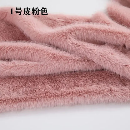 2cm Faux Mink Fur Plush Fabric by the Meter for Clothing Scarf Dolls Background Decoration Diy Sewing Cloth Soft Pink White Blue