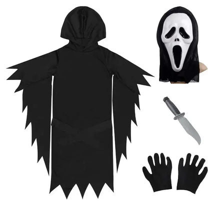 Kids Adults Mother Father Scream Costume Children Fancy Dress Halloween Carnival Party Horror Death Ghostface Costume Boys Teens