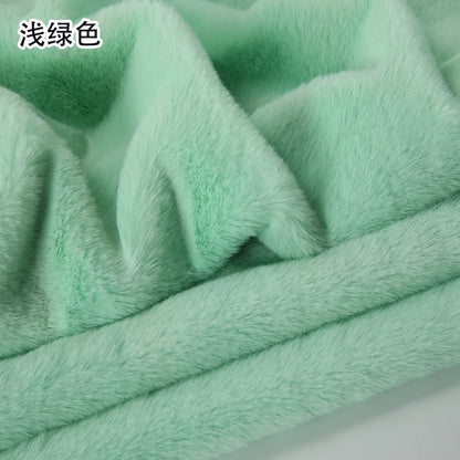 Plain Faux Fur Fabric Smooth by the Meter for Clothes Coats Dolls Sewing Thickened Imitation Rex Rabbit Plush Textile Soft Silky