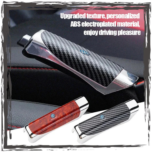 Car Handbrake Cover Protector Wooden Carbon Fiber  for Volkswagen Polo Passat B5 B6 B7 T4 T5 Golf 4 5 6 Tiguan Jetta Gol