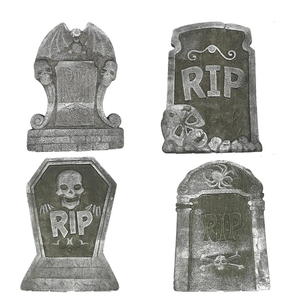 1Pcs Halloween Decoration Skeleton Tomb Tombstone With RIP Letters Bad Omens Haunted House Decor for Home Garden Frighten Kids