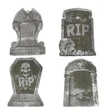 1Pcs Halloween Decoration Skeleton Tomb Tombstone With RIP Letters Bad Omens Haunted House Decor for Home Garden Frighten Kids