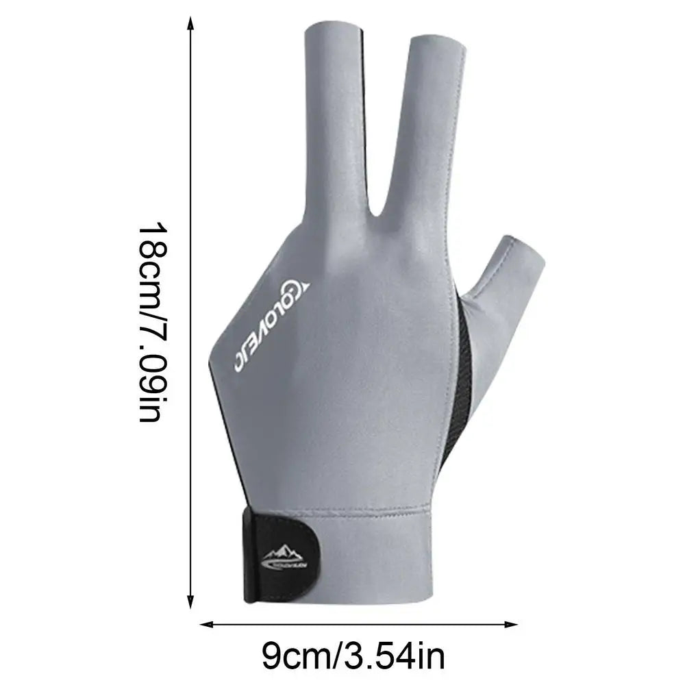 Billiards Glove Left Hand Three Finger Snooker Billiard Glove Non Slip Stickers Elasticity Billiard Training Gloves Accessories
