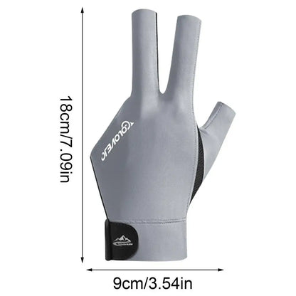 Billiards Glove Left Hand Three Finger Snooker Billiard Glove Non Slip Stickers Elasticity Billiard Training Gloves Accessories
