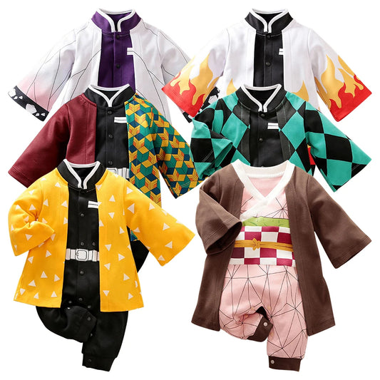 Newborn Halloween Costume Baby Boy Girl Clothes Infant Kids Anime Cosplay Kyuubi Akatsuki Luffy Romper Toddler Jumpsuit 0-18m