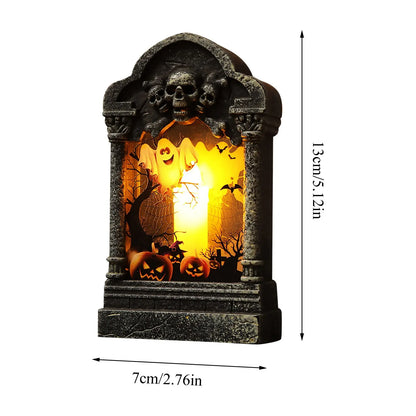 Halloween Headstone Light Halloween Party Decoration Lamp Decoration LED Graveyard Tombstone for Halloween Yards