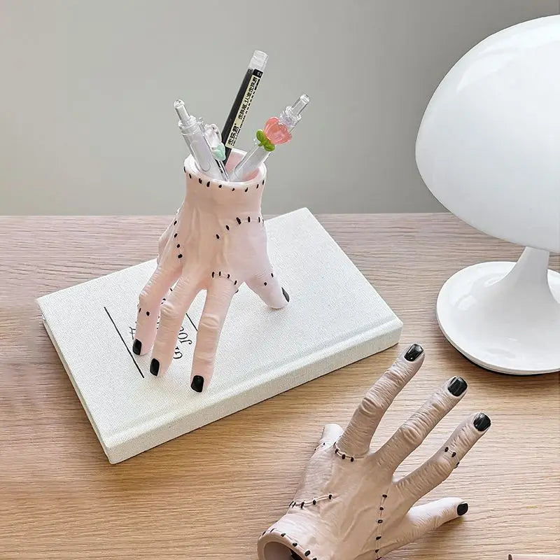 Adams Palm Broken Hand Ornament on Halloween. Garden Decoration Astor's Hand Fleshy Potted Basin Scary Palm Pen Holder Storage