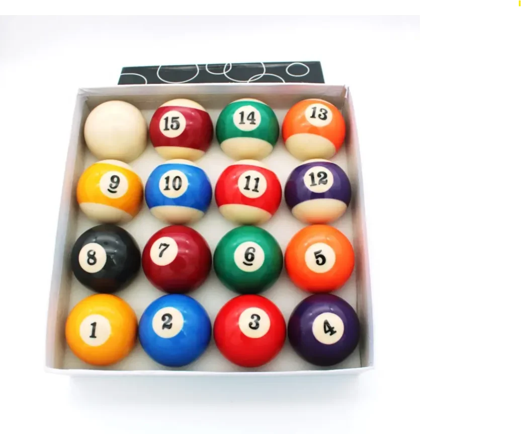 Superior Quality Resin Material 57.2MM Billiard Pool Ball 16pcs/Set Black Box