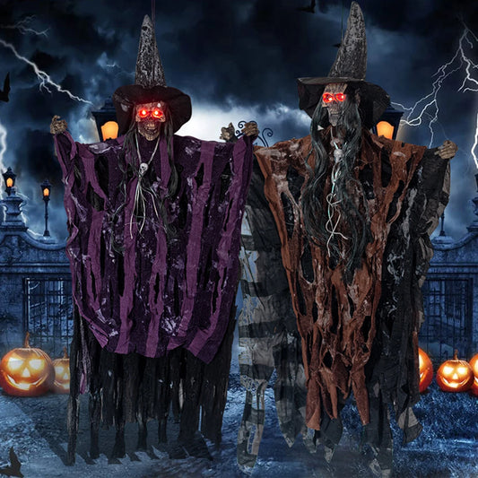 1PC Halloween Horror Props, Haunted House Decorations, Emitting Sound, Skull, Ghost Head, and Small Hanging Ghost