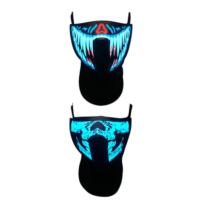 New Halloween Led Cold Light Mask Music Voice-Controlled Cold Light Light Party Mask Gift