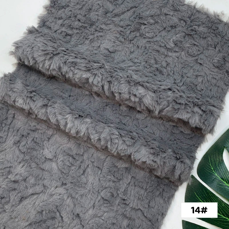 25x45cm Embossed Microfiber Plush Faux Fur Furry Fabric Soft Imitation Rabbit Fur DIY Doll Garment Coat Jacket Sewing Material