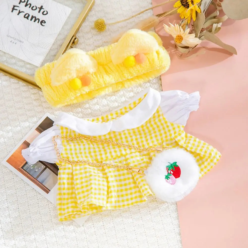 Doll Cloth Accessories LaLafanfan Cafe Clothes Dress Up DIY Clothing Yellow Duck Clothes 30cm Kawaii Plush Clothes Dolls