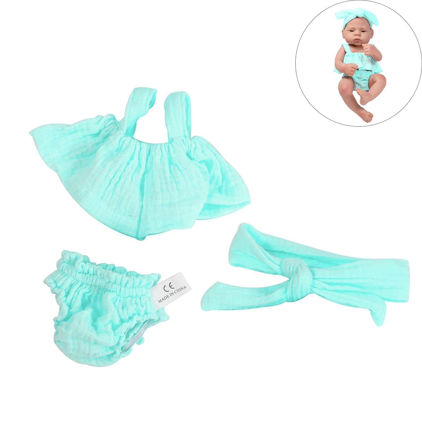 Doll Clothes Dress Jumpsuit Vest for 40cm New Baby Reborn American Doll Baby Girl DIY Clothes Toys for 16 Inch Dolls