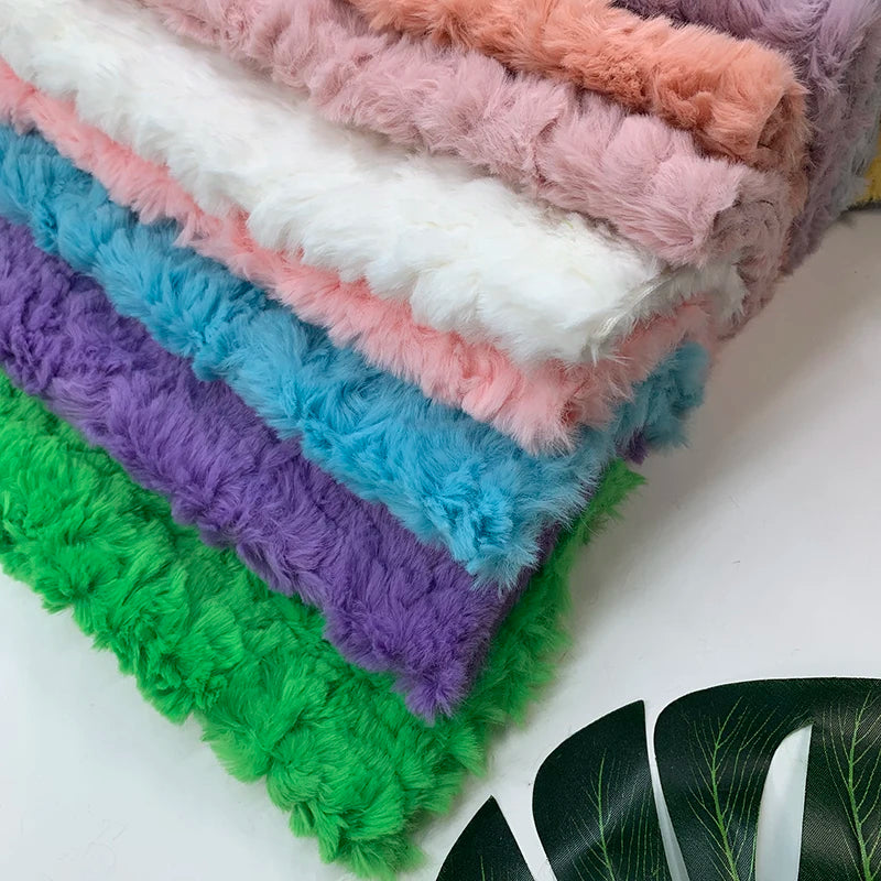 25x45cm Embossed Microfiber Plush Faux Fur Furry Fabric Soft Imitation Rabbit Fur DIY Doll Garment Coat Jacket Sewing Material