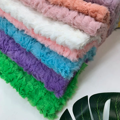 25x45cm Embossed Microfiber Plush Faux Fur Furry Fabric Soft Imitation Rabbit Fur DIY Doll Garment Coat Jacket Sewing Material