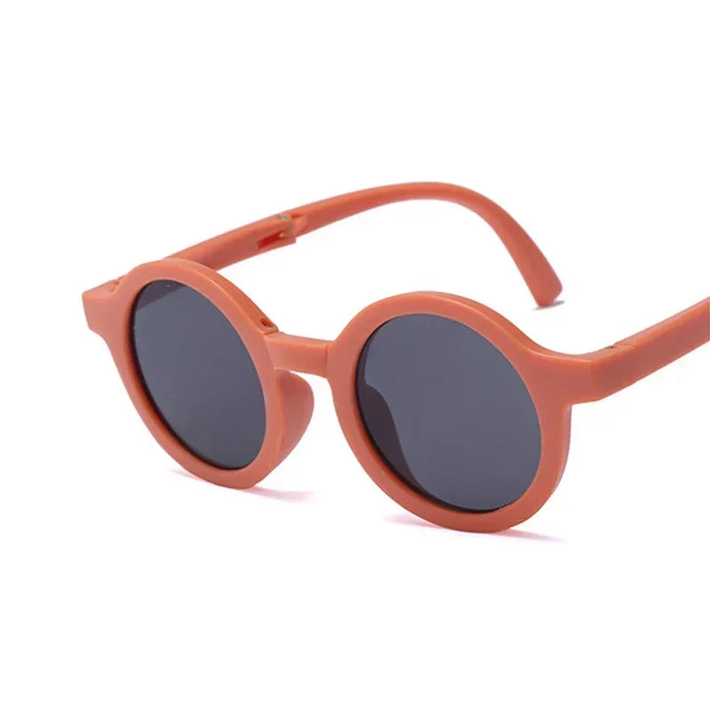 Classic Ins Folding Sunglasses Children Brand Designer Pink Round Frame Sun Glasses Girls Boys Lentes UV400 Gafas Sol Mujer