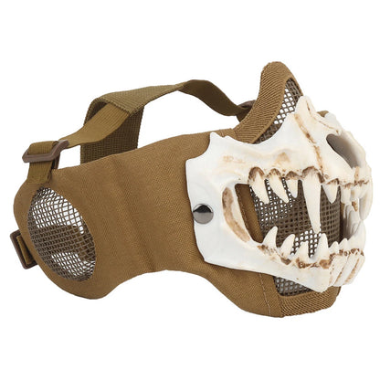 Skeleton Half Face Cover Outdoor Cycling Skeleton Ear Half Face Cover Halloween Fangs Scary Horror Costume Props