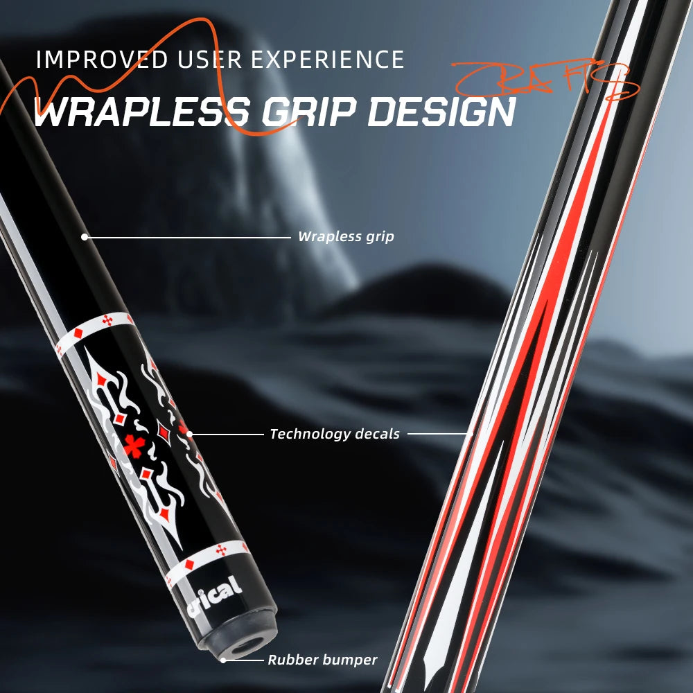CRICAL Fiber Pool Cue Stick CRICAL 58" Billiard Cue Sticks Professional Low Deflection With 3/8 * 8 Pin Joint Billard Cues
