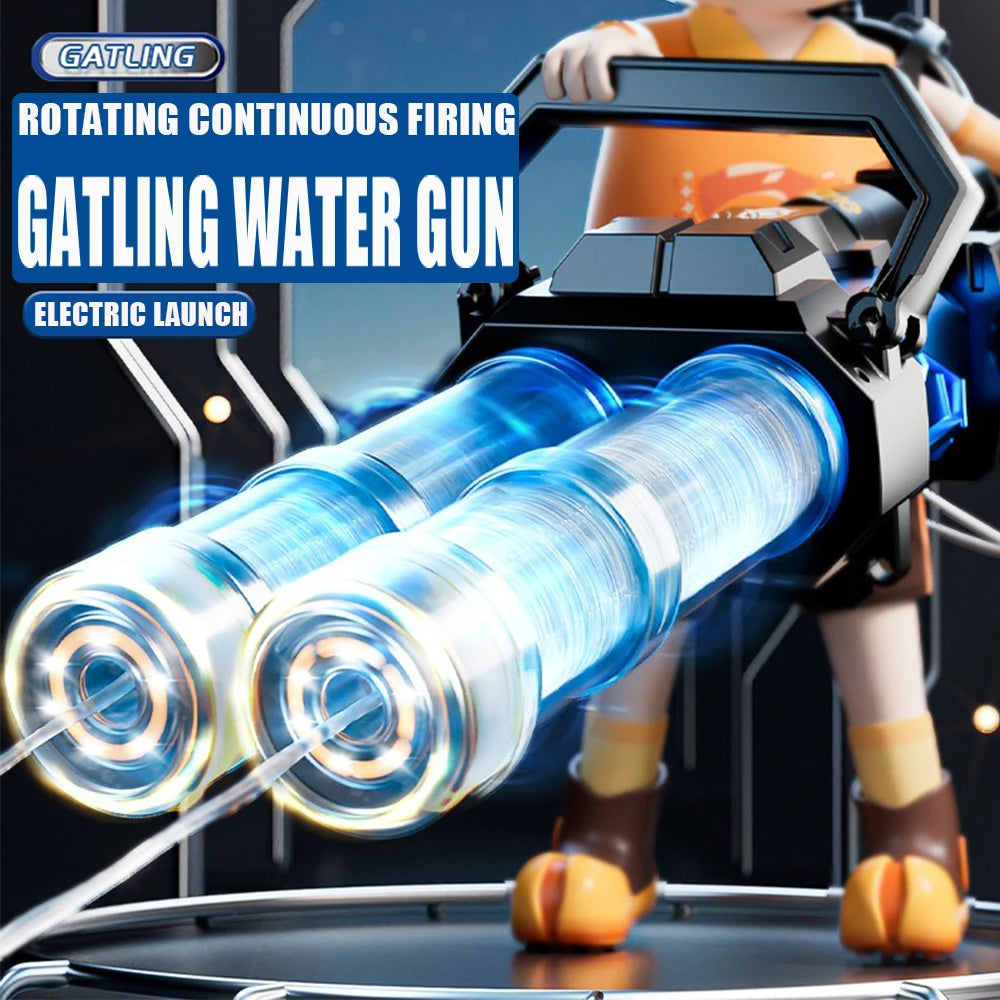 Summer Beach Pool Toys Water Toys Party Toys Gatling Gun Watergun Gatling Electric Powerful Water Gun Sports-Entertainment Gifts
