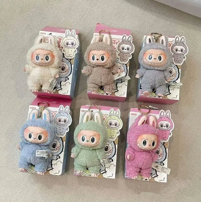 16cm Labubu the Monsters Heartbeat Macaron Enamel Face Cute Stuffed PVC Figurine Ornament Kawaii Toy Kids Birthday Gifts Kids