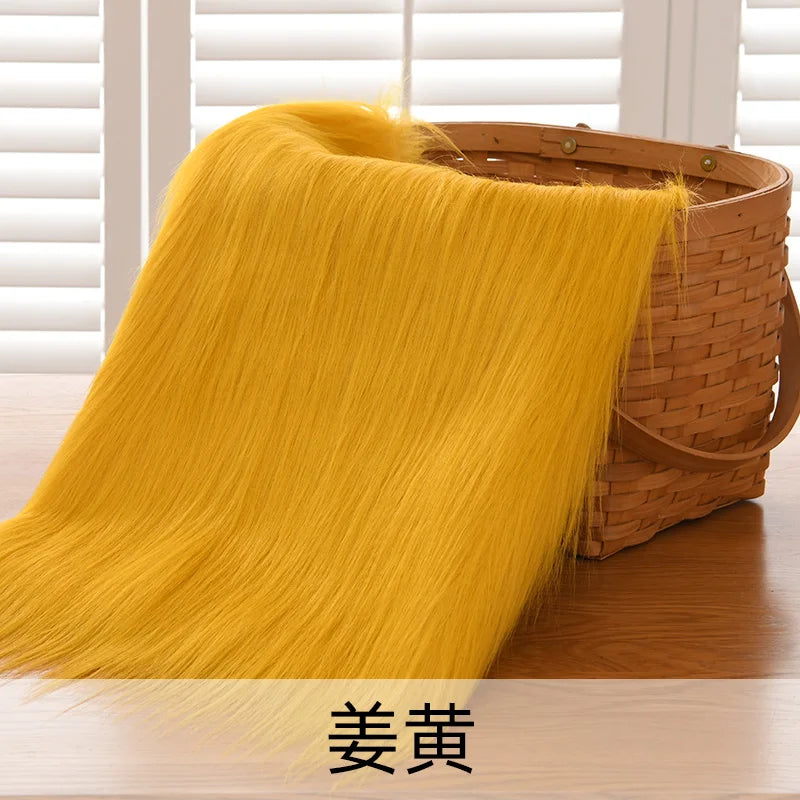 Dolls Long Plush Fabric Per Meter for Upholstery Coats Chair Cover Sewing Plain Fashion Fur Textile Needlework Thick Comfortable