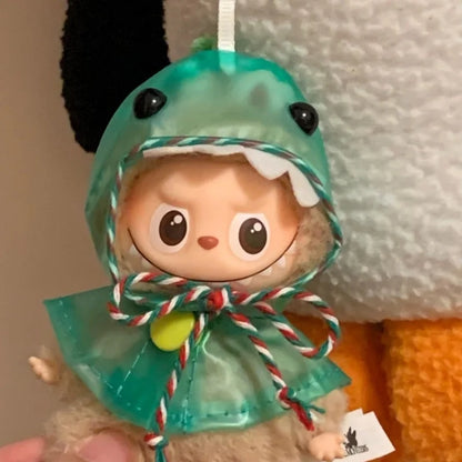 For Labubu 4.0 the Monsters Pin for Love Series Cute Mini Raincoats Waterproof Outfit for Labubu V4 Doll Clothes Accessories